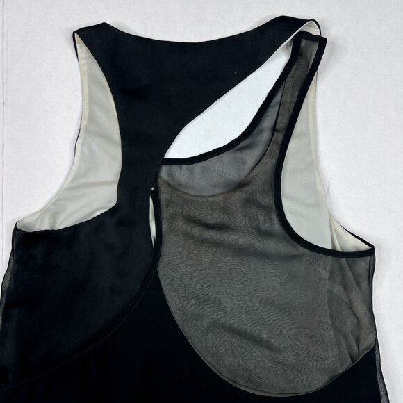 Rag & Bone Sheer Black Tank Asymmetrical Back Geometric Panels Size Small - Picture 8 of 9